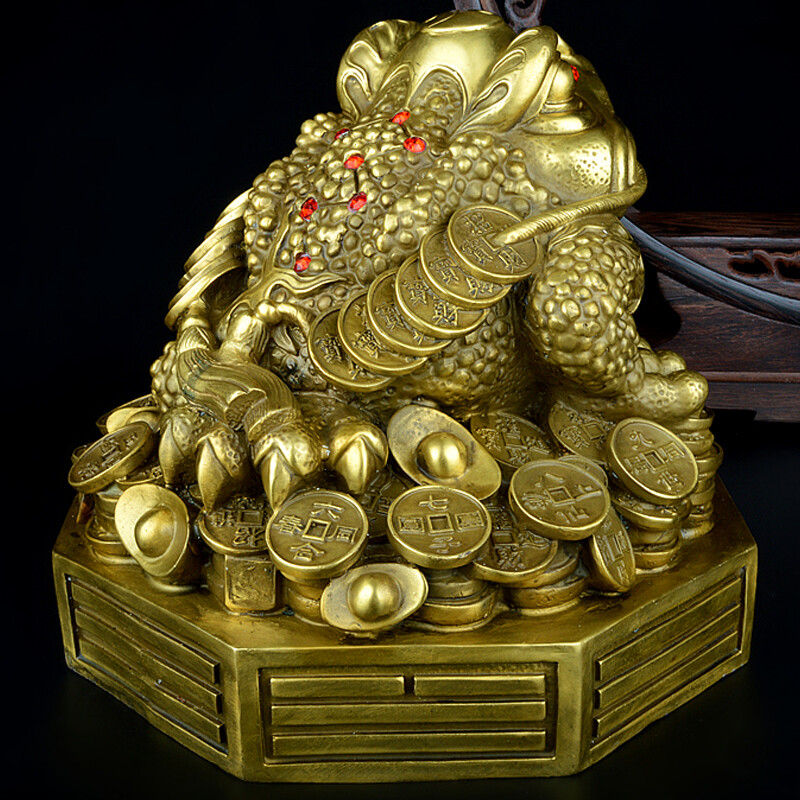 倚樓聽風(fēng) 銅金蟾蜍擺件，喬遷開業(yè)的吉祥賀禮